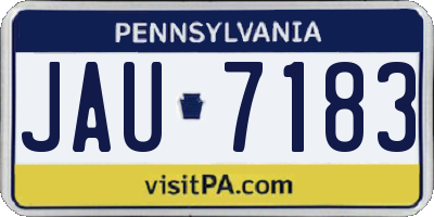 PA license plate JAU7183
