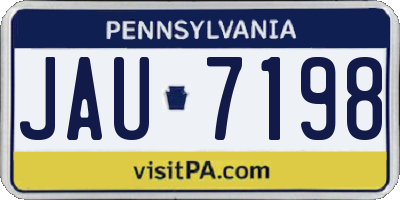 PA license plate JAU7198