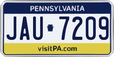 PA license plate JAU7209