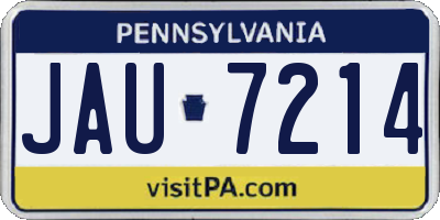 PA license plate JAU7214