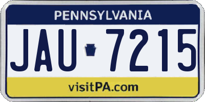 PA license plate JAU7215