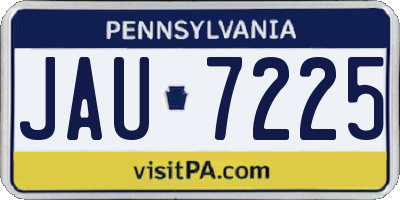 PA license plate JAU7225