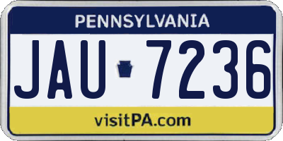 PA license plate JAU7236
