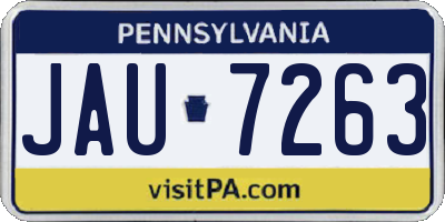 PA license plate JAU7263