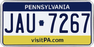 PA license plate JAU7267