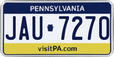 PA license plate JAU7270