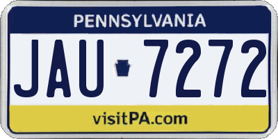 PA license plate JAU7272