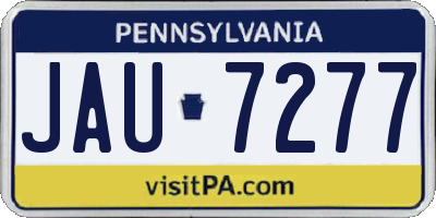 PA license plate JAU7277