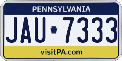 PA license plate JAU7333