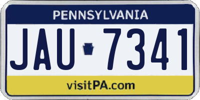 PA license plate JAU7341