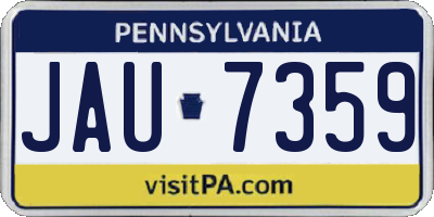 PA license plate JAU7359