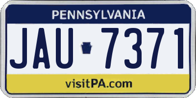 PA license plate JAU7371