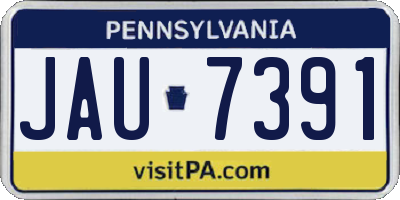 PA license plate JAU7391