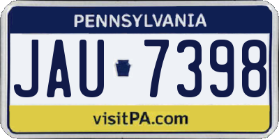 PA license plate JAU7398
