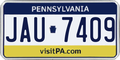 PA license plate JAU7409