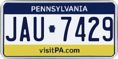 PA license plate JAU7429