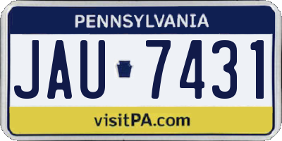PA license plate JAU7431