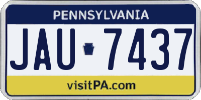 PA license plate JAU7437