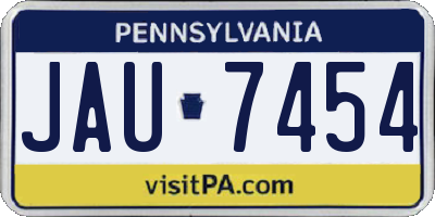 PA license plate JAU7454