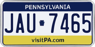 PA license plate JAU7465