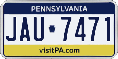 PA license plate JAU7471