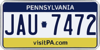 PA license plate JAU7472