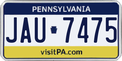 PA license plate JAU7475
