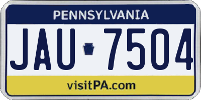 PA license plate JAU7504