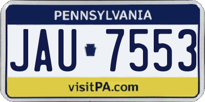 PA license plate JAU7553