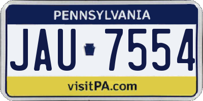 PA license plate JAU7554