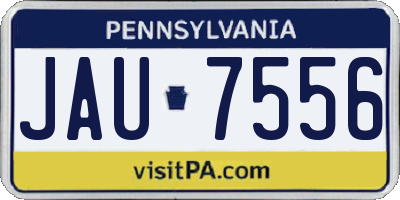 PA license plate JAU7556
