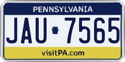 PA license plate JAU7565