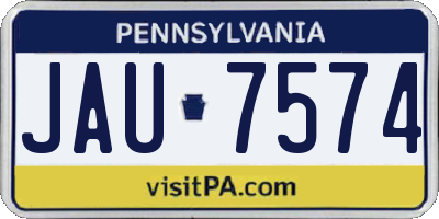 PA license plate JAU7574