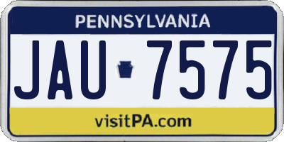 PA license plate JAU7575