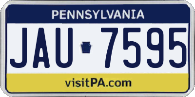 PA license plate JAU7595