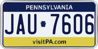 PA license plate JAU7606