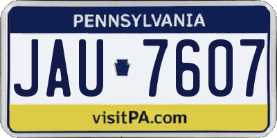 PA license plate JAU7607