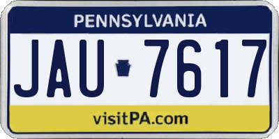 PA license plate JAU7617