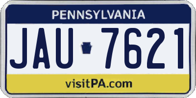 PA license plate JAU7621