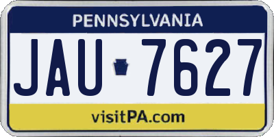 PA license plate JAU7627