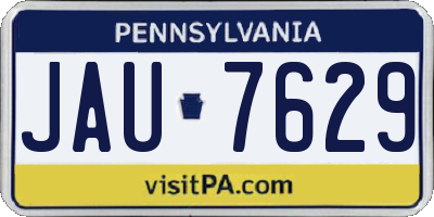 PA license plate JAU7629