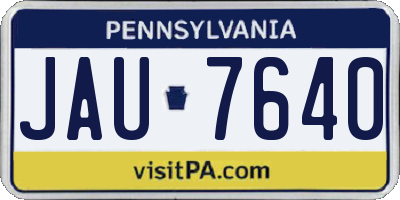 PA license plate JAU7640