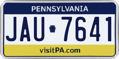 PA license plate JAU7641