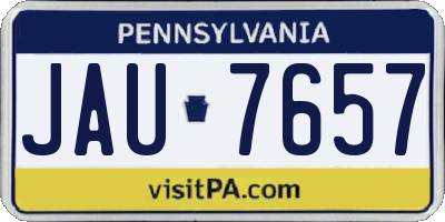 PA license plate JAU7657