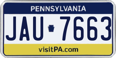 PA license plate JAU7663