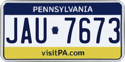 PA license plate JAU7673