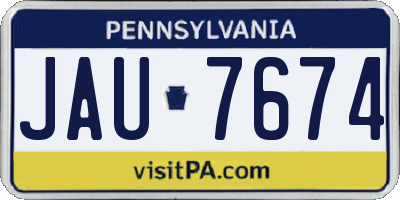 PA license plate JAU7674