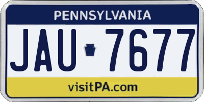 PA license plate JAU7677