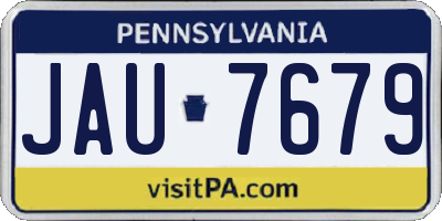 PA license plate JAU7679