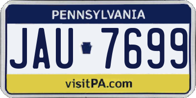 PA license plate JAU7699